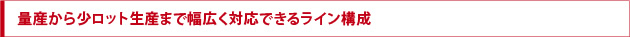 量産から少ロット生産まで幅広く対応できるライン構成